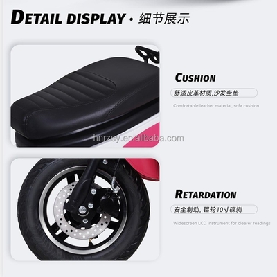 60v 72v 1000w Electric Motor Motorcycle 2 Person Electric Moped Scooters with 10 Inch Aluminum Wheel Hub and 100kg Load