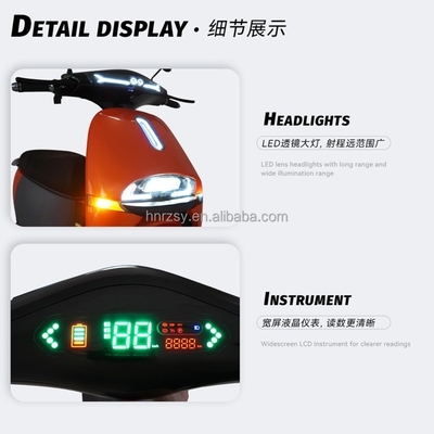2024 60v 72v 1000w Electric Motor Motorcycle 2 Person Electric Moped Scooters for City Commuting Load 100kg Speed 45km/h