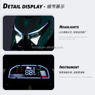 Max. Speed 40-60km/h 2024 High Power High Mileage Electric Motorcycle with 6-8 Hours Charging Time