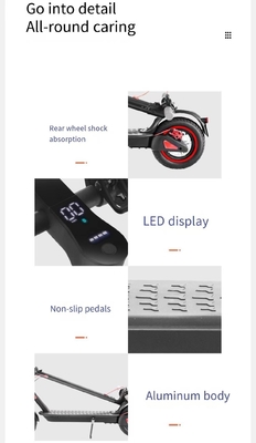 Unisex Applicable Hot 8-inch Aluminum Electric Scooter Foldable and Long-Range Walker with Max Speed 31-40km/h