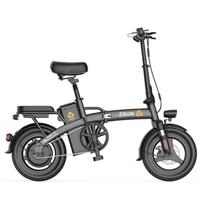 14 Inch Fat Tire 350w 7.5ah Recreational Folding Electric Bike with Shock Absorber Tire Width 20*4 and Torque 30-50 Nm