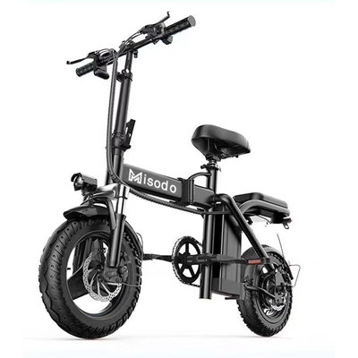 14 Inch Fat Tire 350w 7.5ah Recreational Folding Electric Bike with Shock Absorber Tire Width 20*4 and Torque 30-50 Nm